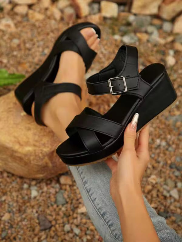 High Heel Rhinestone Sandals For Women, Wedge Open Toe Strappy Party Sandals, Fashionable And Sexy,Spring Summer Outfits